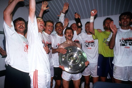 VfB Stuttgart celebrates the 1991/92 championship